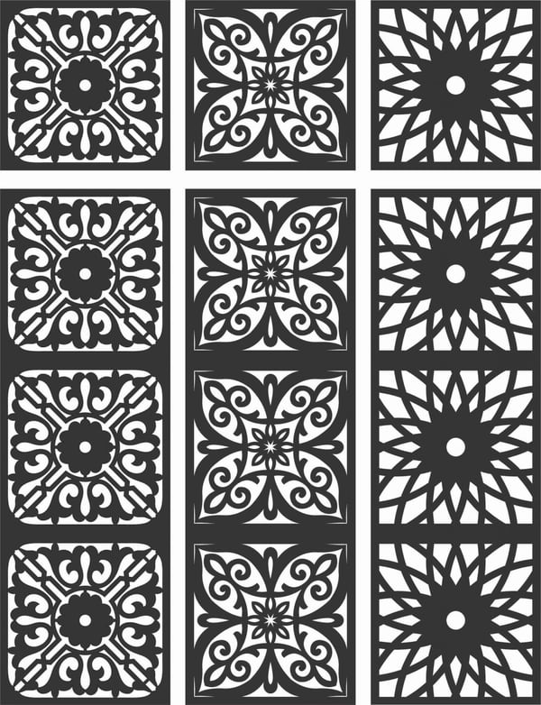 Bloom Steel Outdoor Privacy Screen Panel DXF File