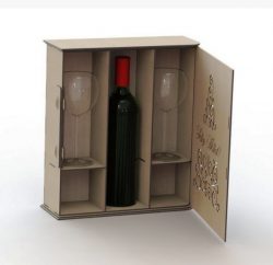 Box Caixa de vinho for Laser Cut plasma DXF File