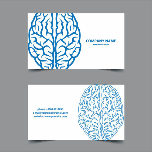 Brain Visiting Card Template Free Vector