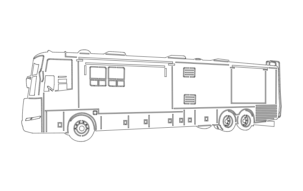 Bus Vehicle Sketch DXF File