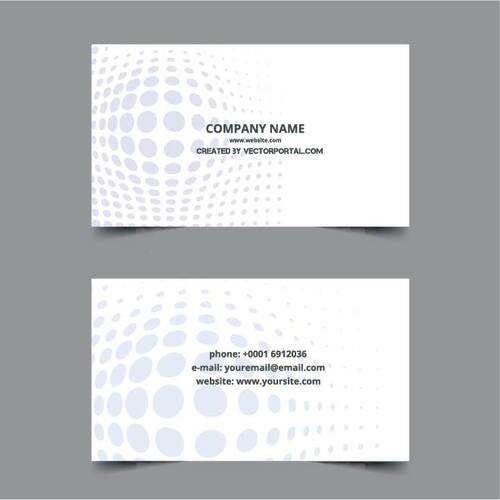 Business Card Layout With Halftone Pattern Free Vector