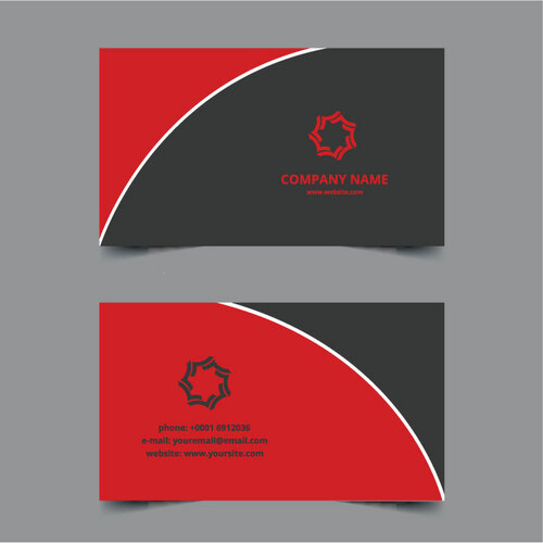 Business Card Red and Black Color Free Vector