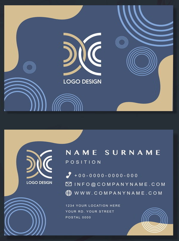 Business Card Sample Free Vector