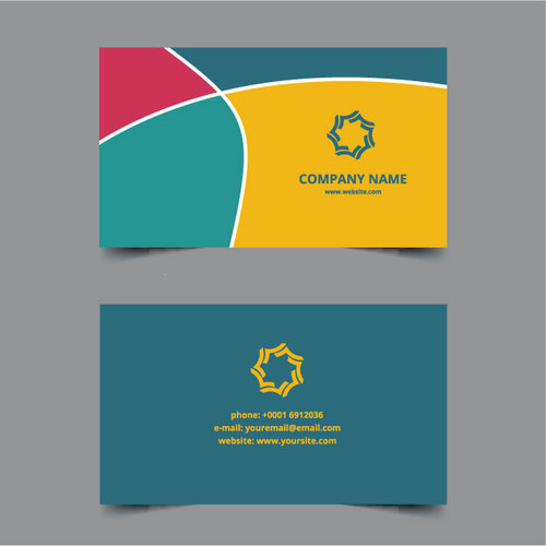 Business Card Template 4 Colors Free Vector