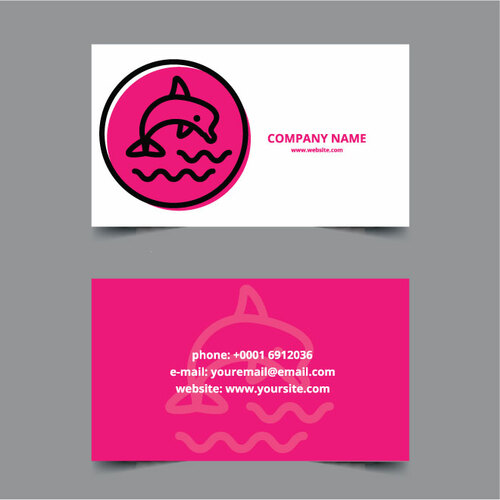 Business Card Template Aquarium Theme Free Vector