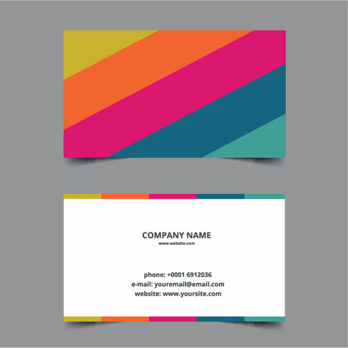 Business Card Template Colors Free Vector