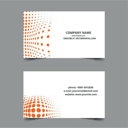Business Card Template Design with Halftone Element Free Vector