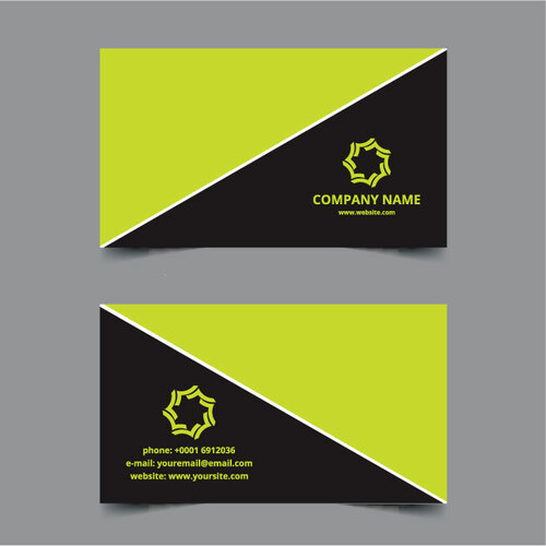 Business Card Template Green and Black Free Vector