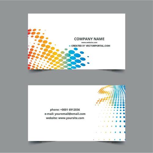 Business Card Template Halftone Design Free Vector
