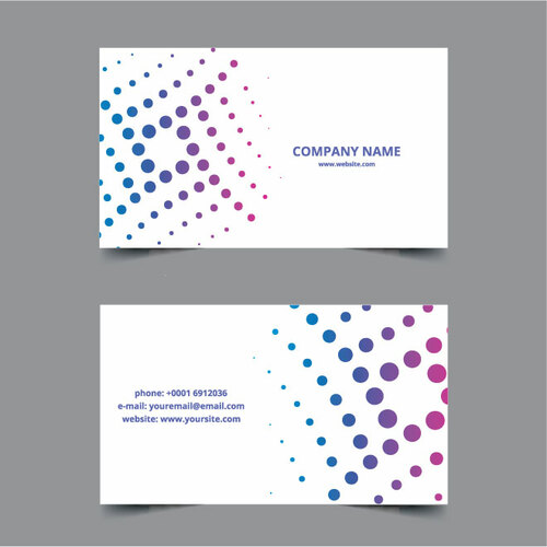 Business Card Template Halftone Effect Free Vector