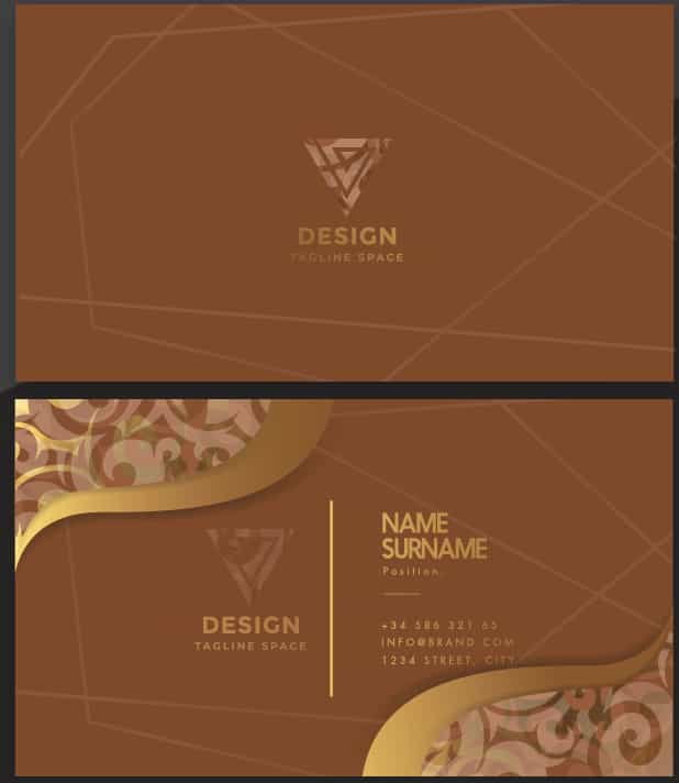 Business Card Template, Modern Visiting Card Design Vector File