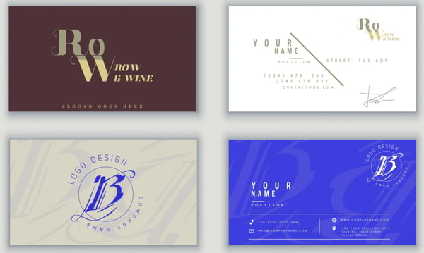 Business Card Template Set Free Vector