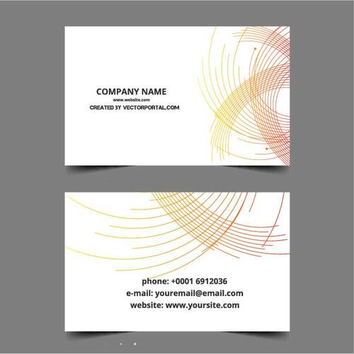 Business Card Template with Abstract Design Free Vector