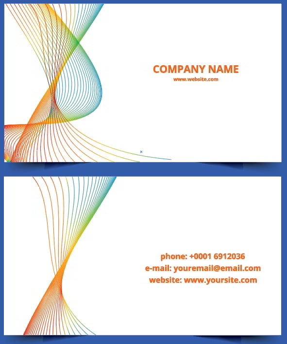 Business Card Template with Colorful Lines Free Vector
