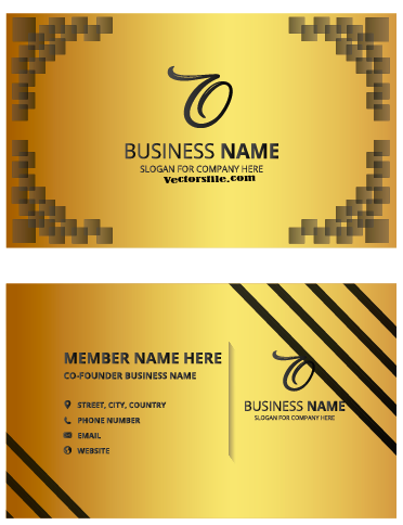 Business Card Template with Geometric Shapes Free Vector
