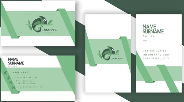 Business Card Templates Salamander Logo Decor Free Vector