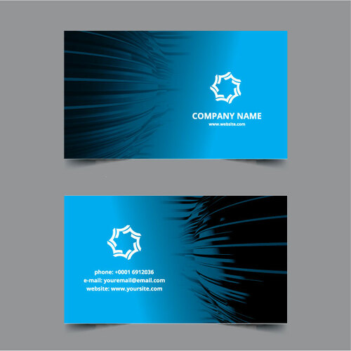 Business Card Theme Blue Color Free Vector