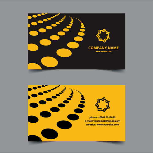 Business Card Theme with Dot Free Vector