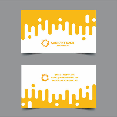 Business Card Theme Yellow Color Free Vector