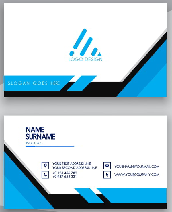 Business Cards Templates Elegant Technology Geometry Decor Free Vector