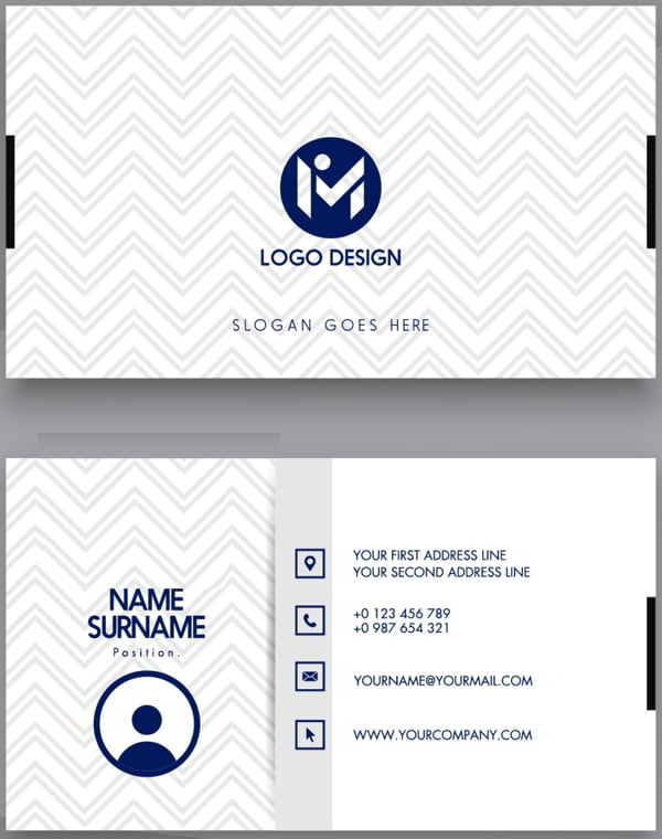 Business Cards Templates Repeating Illusion Decor Free Vector