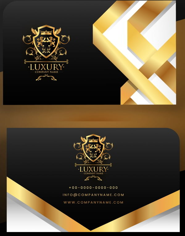 Bussiness Card in Golder Free Vector