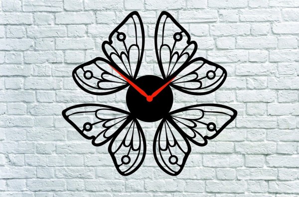 Butterfly Clock CNC Laser Cutting Free CDR File