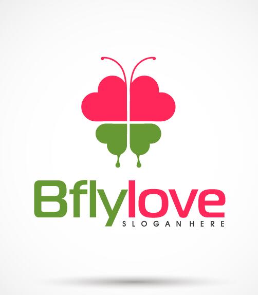 Butterfly Love Logo Free Vector