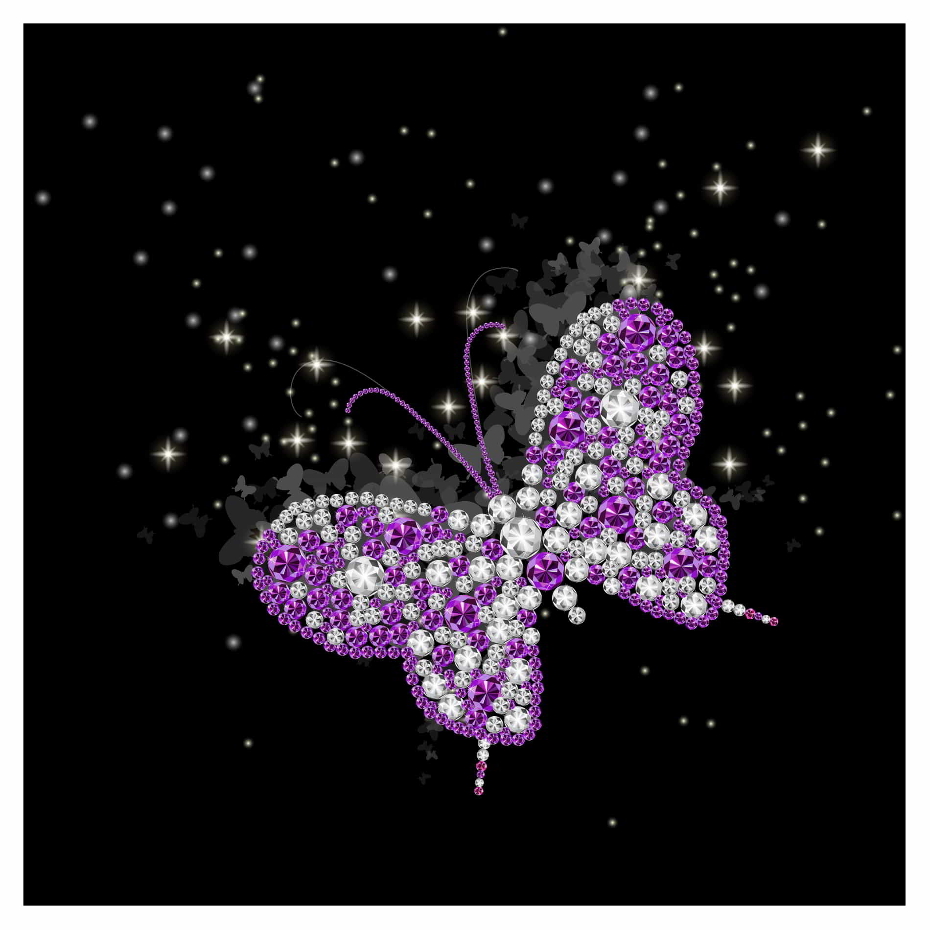 Butterfly Made From Gem Free Vector