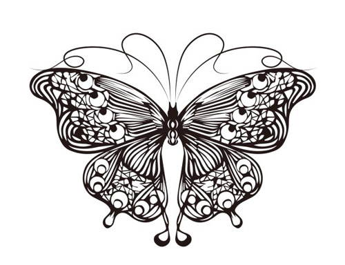 Butterfly Outline Vector Material Free Vector