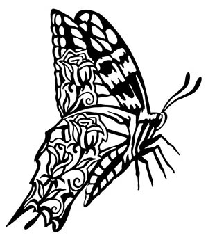 Butterfly Silhouette Design Free DXF Vectors File