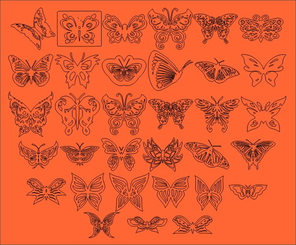 Butterfly Template Set free Vector File