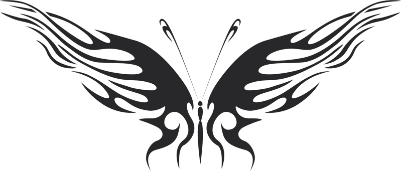 Butterfly Vector Tattoo Free DXF Vectors File