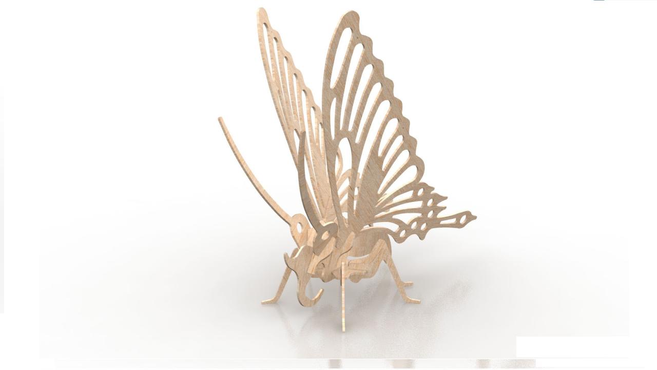 Butterfly Wood Insect 3d Puzzle 3mm Download Free Vectors DXF File