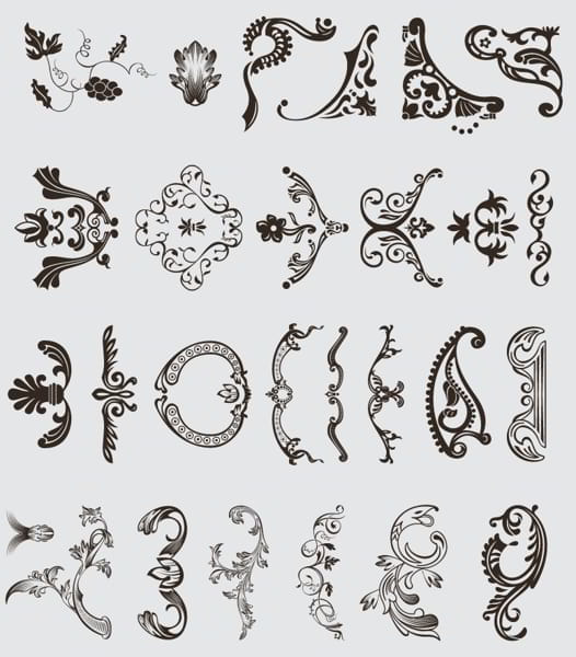 Calligraphic Vintage Border Lace Design Elements Free Vector