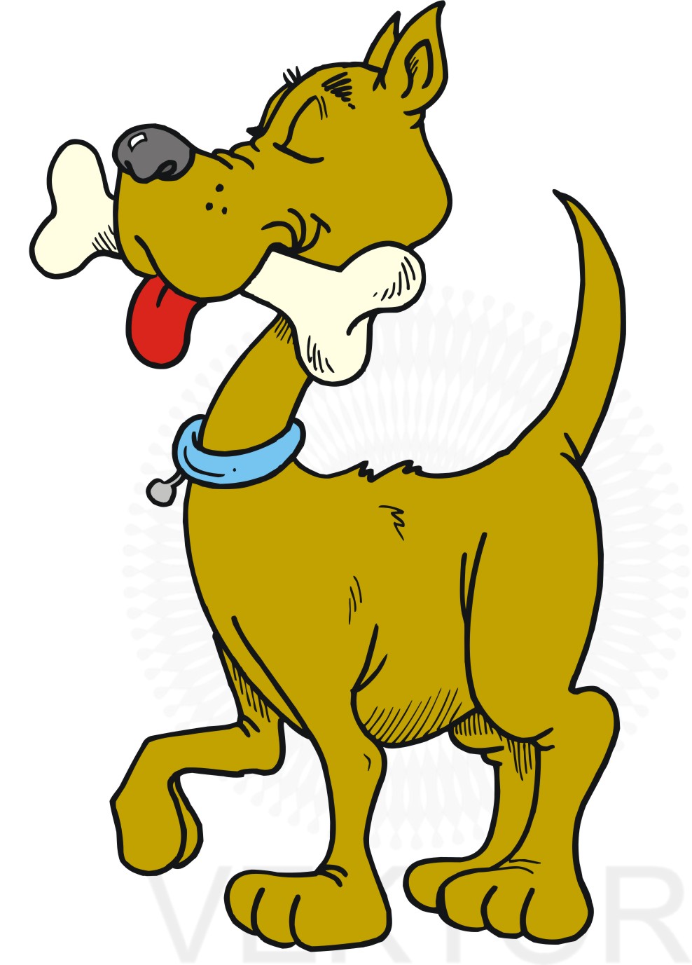 Cartoon Dog with Bone CDR File