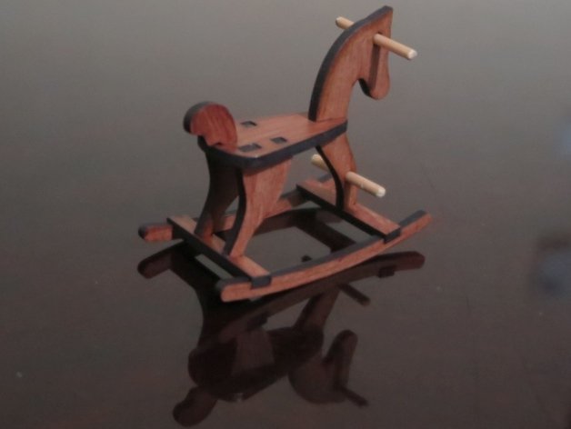 Carved Wooden Rocking Horse Baby Toy CDR File