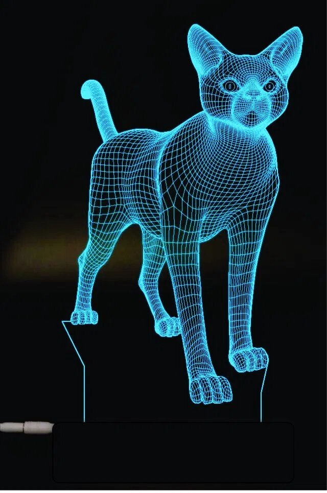 Cat 3D Lamp CDR Vectors File