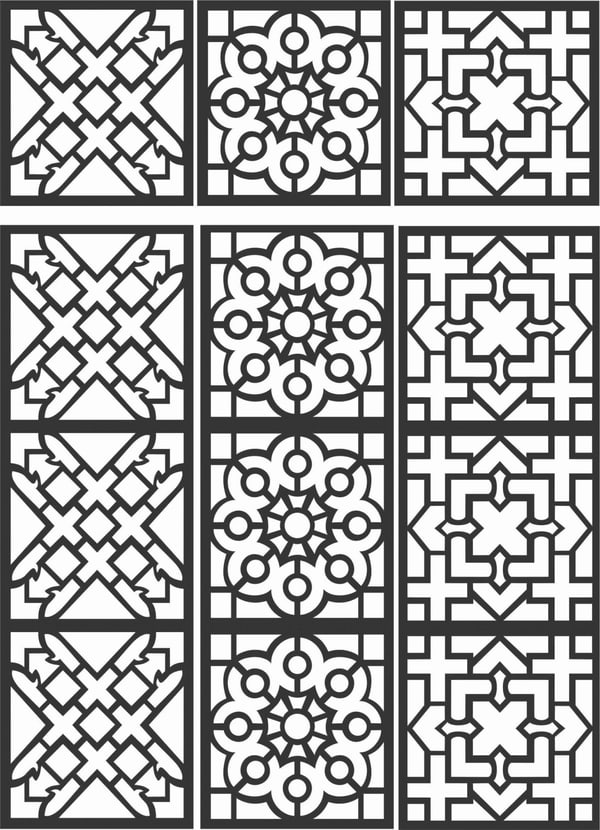 Ceramic Privacy Outdoor Screen Panel DXF File