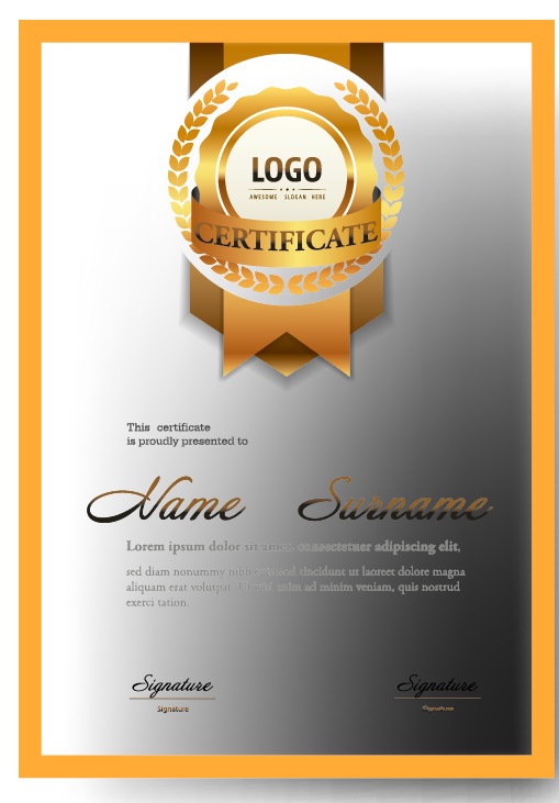 Certificate Cover Template Illustrator Vector File