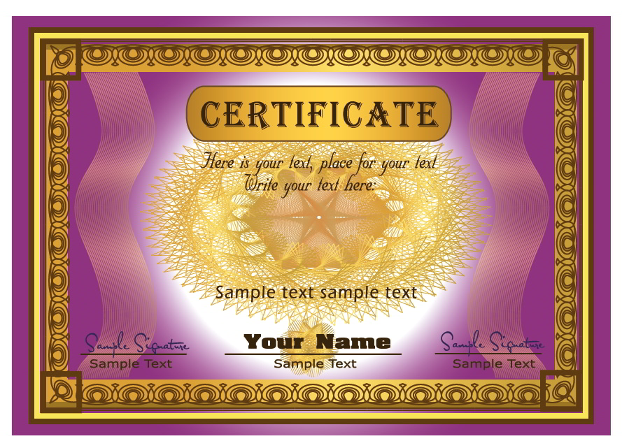 Certificate Golden Template Vector File