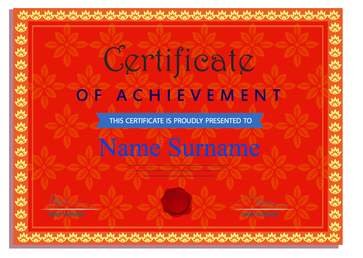 Certificate of Achievement Template Classical Style Design Vector File
