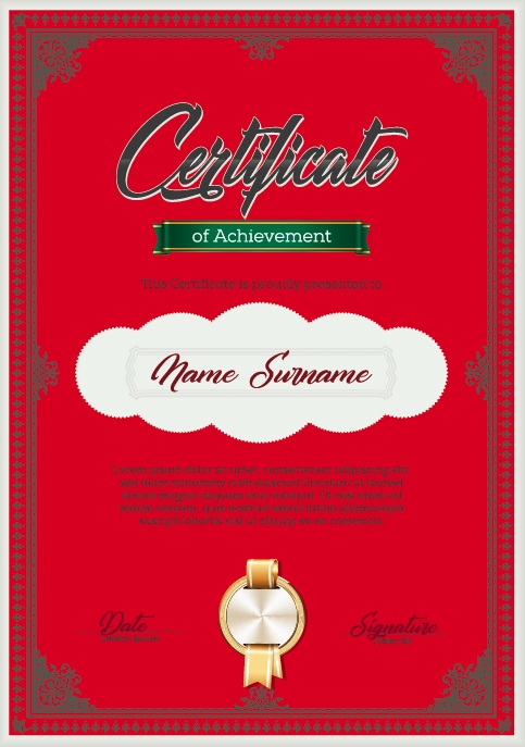 Certificate of Achievement Template Green Illustrator Vector File