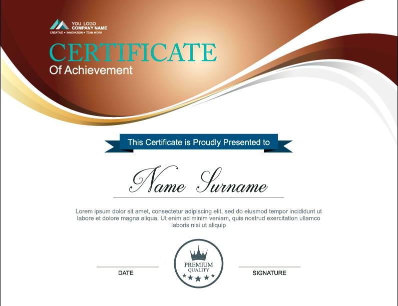 Certificate Of Appreciation With Logo Vector Template Free Download 