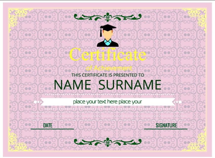 Certificate with A Frame Decorated Vector File