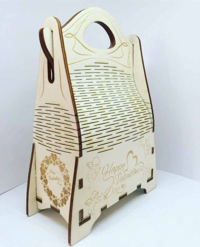 Champagne Gift Box Wooden Champagne Wine Bag Design Laser Cut CDR File