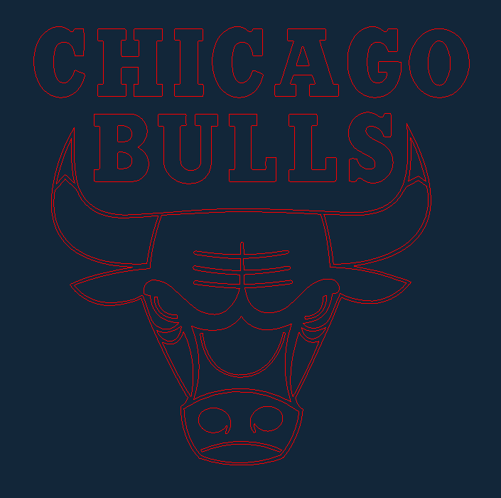 Chicago Bulls Logo Design DXF Vectors File
