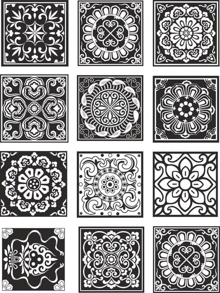 Chinese Design Patterns Vector Set Free CDR Vectors File