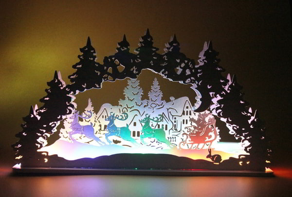 Christmas Santa Snowman Elk Lamp Night Light Desktop Xmas Decor Laser Cut CDR File