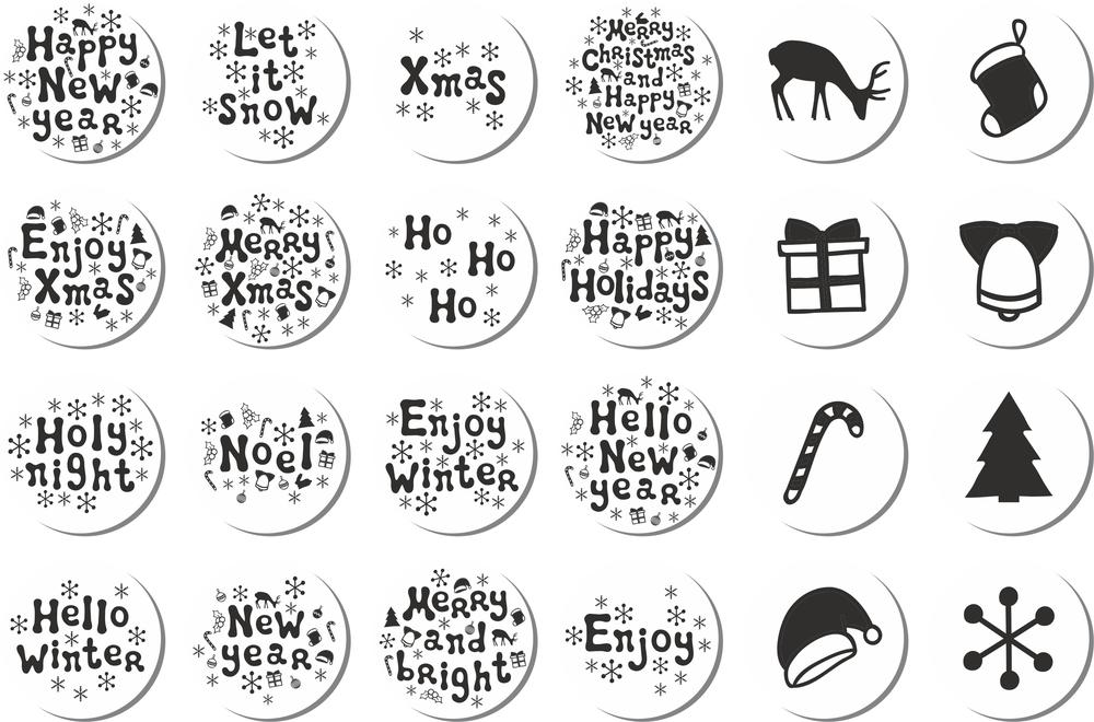 Christmas Stickers Set Download Free Vector CDR File